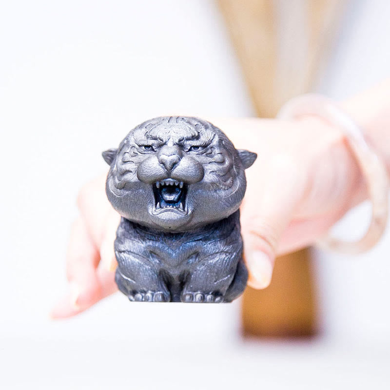 Buddha Stones , handgefertigt, Mini-Roaring Tiger, Eisenpulver, Rostguss-Harz, Statue, Heimdekoration - image 21
