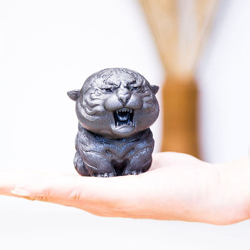 Buddha Stones , handgefertigt, Mini-Roaring Tiger, Eisenpulver, Rostguss-Harz, Statue, Heimdekoration - image 22