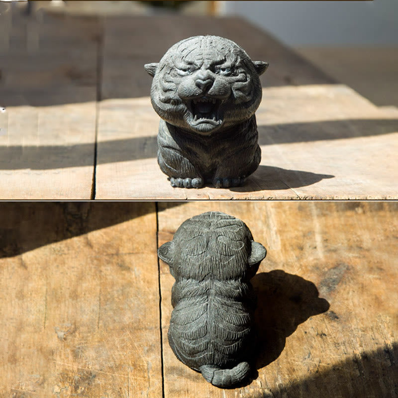Buddha Stones , handgefertigt, Mini-Roaring Tiger, Eisenpulver, Rostguss-Harz, Statue, Heimdekoration - image 16