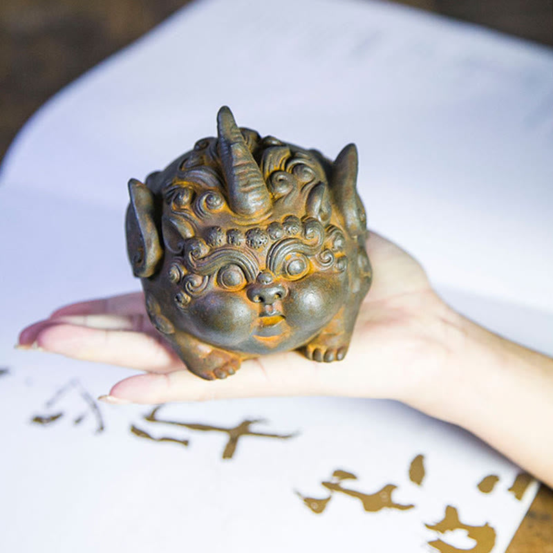 Buddha Stones, handgefertigt, Reichtum, PiXiu, Eisenpulver, Rostguss, Kunstharz, Statue, Heimdekoration - image 5