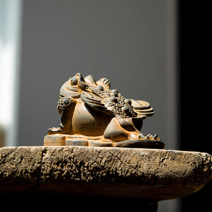 Buddha Stones, handgefertigt, Feng Shui, Frosch, Kröte, Kupfermünzen, Eisenpulver, Rost, Gussharz, Statue, Heimdekoration - image 7