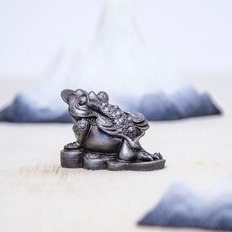 Buddha Stones, handgefertigt, Feng Shui, Frosch, Kröte, Kupfermünzen, Eisenpulver, Rost, Gussharz, Statue, Heimdekoration - image 24