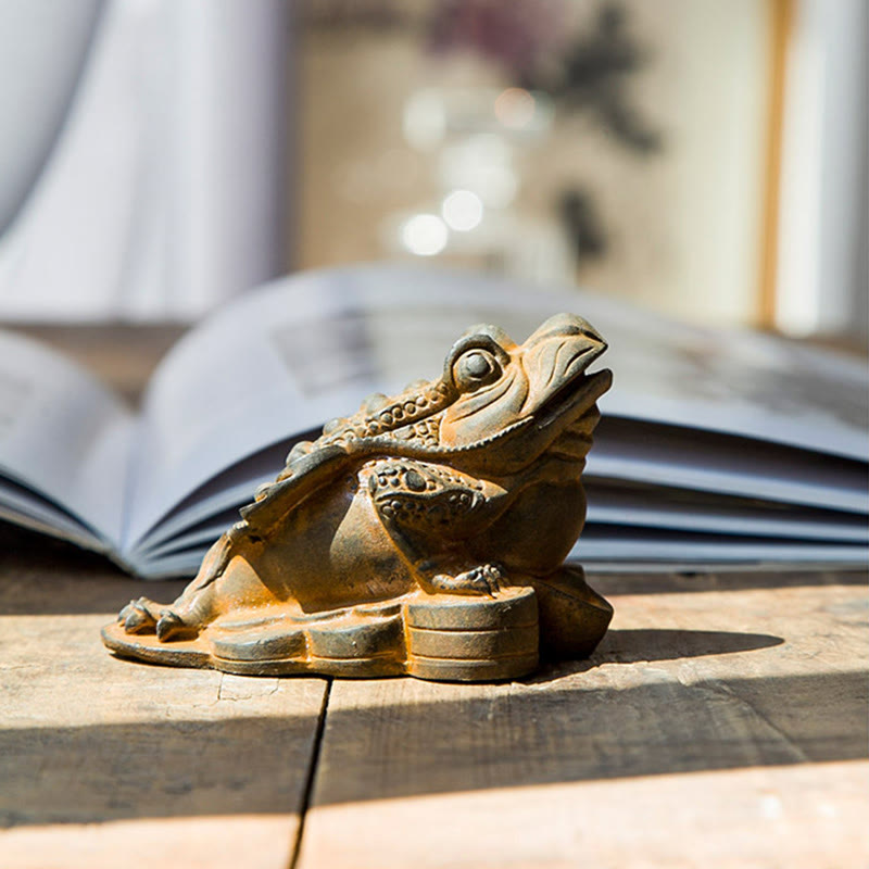 Buddha Stones, handgefertigt, Feng Shui, Frosch, Kröte, Kupfermünzen, Eisenpulver, Rost, Gussharz, Statue, Heimdekoration - image 13