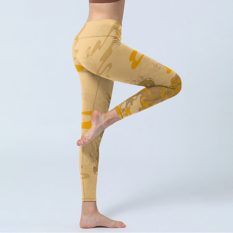 Buddha Stones PiXiu Wolken Muster Gym Leggings Damen Yogahose