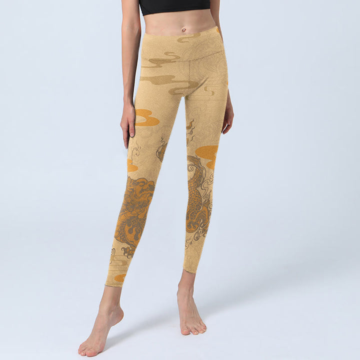 Buddha Stones PiXiu Wolken Muster Gym Leggings Damen Yogahose - image 6