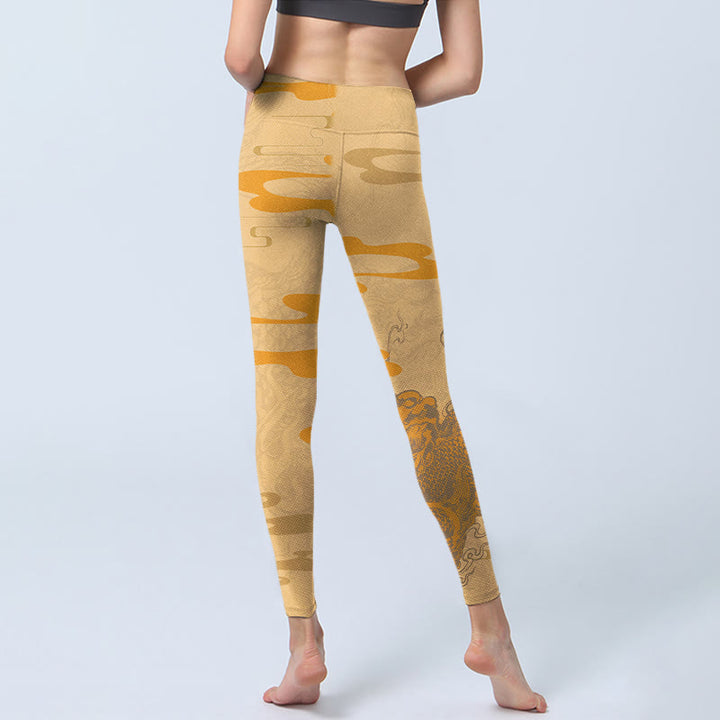 Buddha Stones PiXiu Wolken Muster Gym Leggings Damen Yogahose - image 7