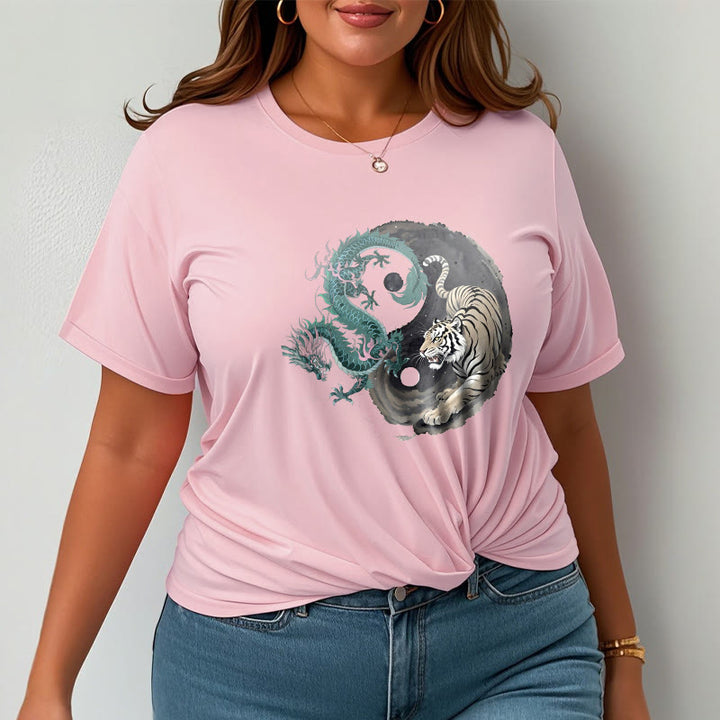 Buddha Stones ​​Tiger Drache Yin Yang Baumwolle T-Shirt - image 19