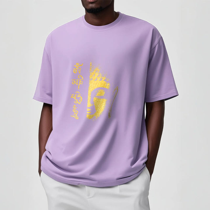 Buddha Stones Om Mani Padme Hum Golden Buddha Cotton Tee T-Shirt - image 16
