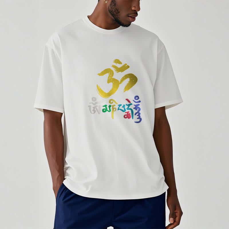 Buddha Stones ​​Bunte Om Mani Padme Hum Baumwolle T-shirt - image 13