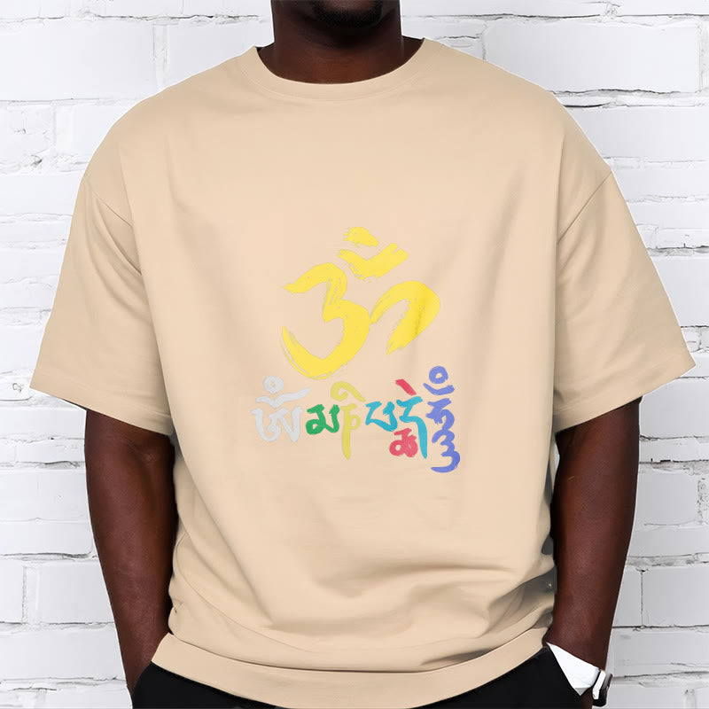 Buddha Stones ​​Bunte Om Mani Padme Hum Baumwolle T-shirt - image 10