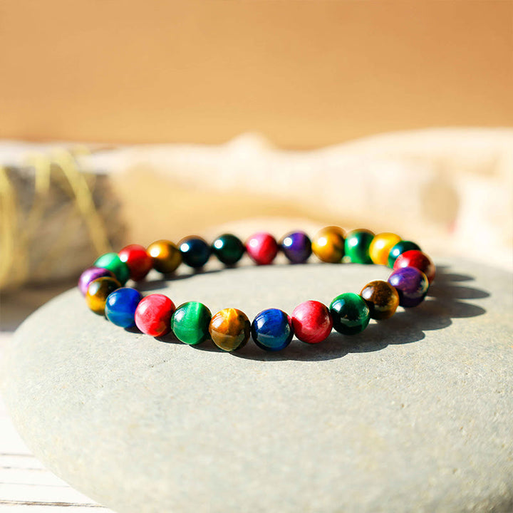 Buddha Stones Verschiedene Tigerauge Vertrauensarmband