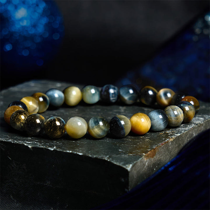 Buddha Stones Verschiedene Tigerauge Vertrauensarmband