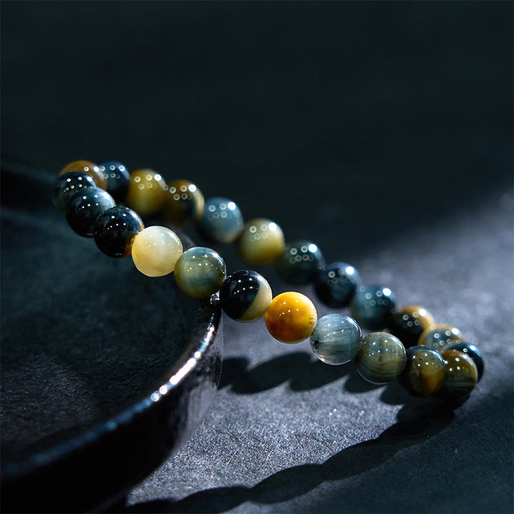Buddha Stones Verschiedene Tigerauge Vertrauensarmband