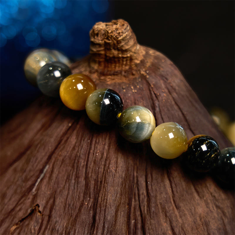 Buddha Stones Verschiedene Tigerauge Vertrauensarmband