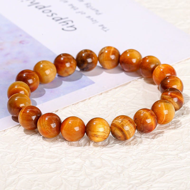 Buddha Stones Verschiedene Tigerauge Vertrauensarmband - Orange Tigerauge (Handgelenkumfang: 14-16 cm) - 12 mm - image 114