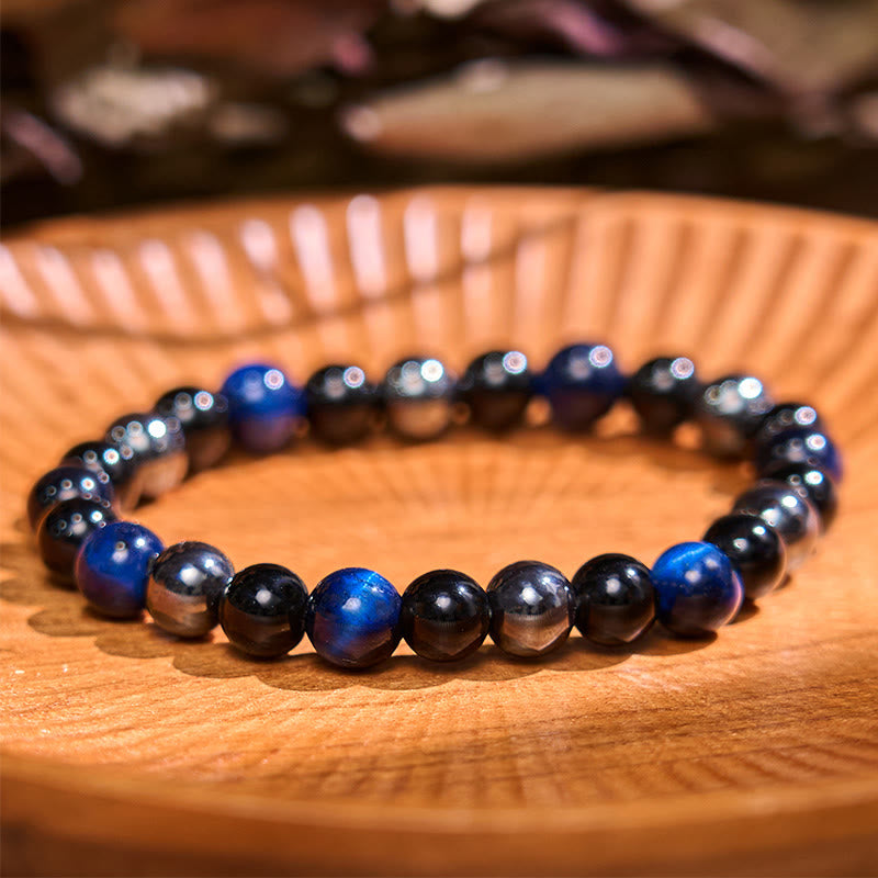 Buddha-Stein, verschiedene Kristalle, Malachit, Lazurit, Lapislazuli, Hemimorphit, Ruhe-Armband - Lapislazuli, Tigerauge, Obsidian, Hämatit (Handgelenkumfang: 14-18 cm) - image 75