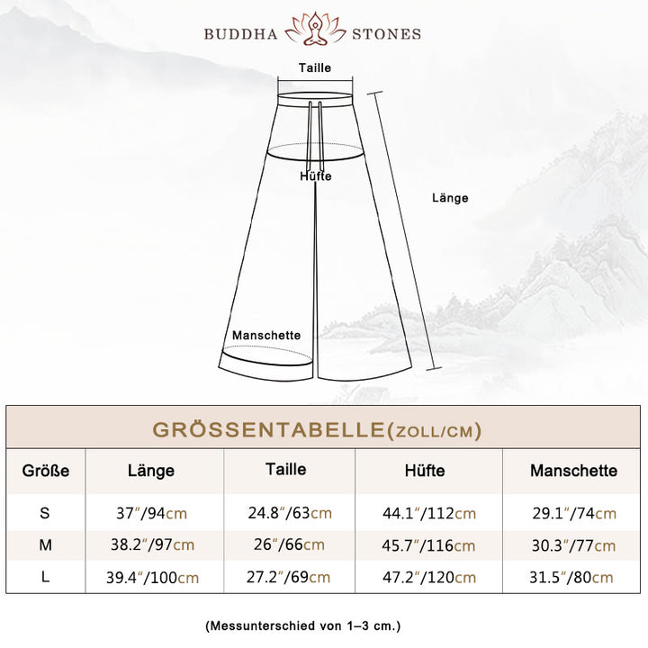 Buddha Stones – Lockere Hose aus Baumwollleinen mit Kordelzug und weitem Bein und Taschen - image 5