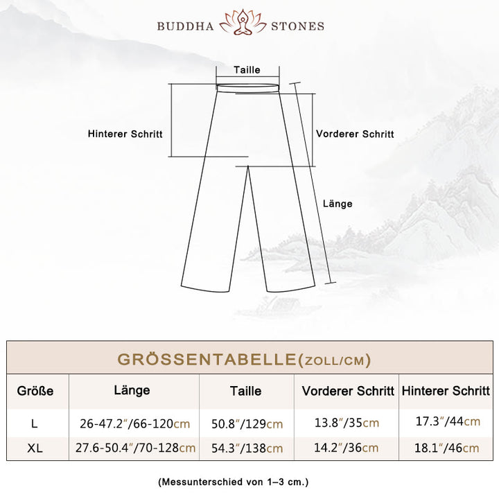 Buddha Stones 2 Stück V-Ausschnitt Herren Langarmhemd Oberteil Hose Meditations- Zen- Tai Chi Baumwoll-Leinen Kleidung Set
