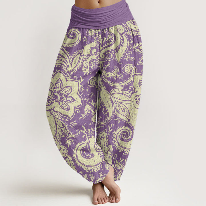 Haremshose mit Buddha Stones , Blumen, Paisley-Muster, elastische Taille für Damen - DarkOrchid - US22, UK/AU26, EU54 (6XL) - image 5