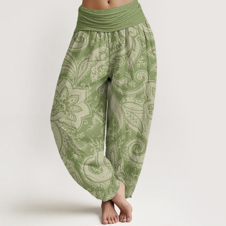 Haremshose mit Buddha Stones , Blumen, Paisley-Muster, elastische Taille für Damen - Olivgrün - US22, UK/AU26, EU54 (6XL) - image 8