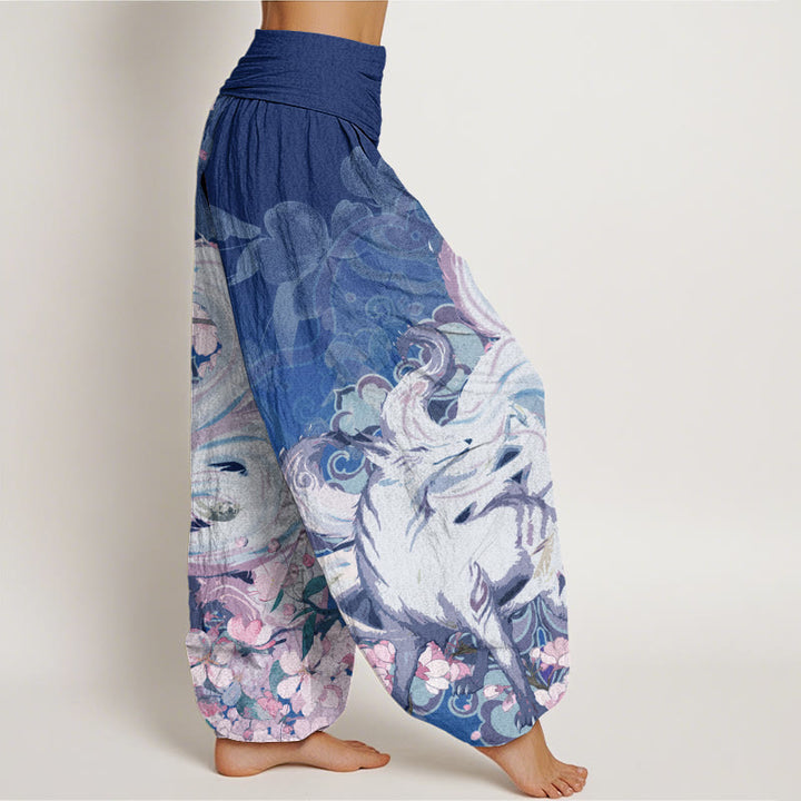 Buddha Stones Fox Cherry Blossoms Haremshose für Damen mit elastischer Taille - image 9