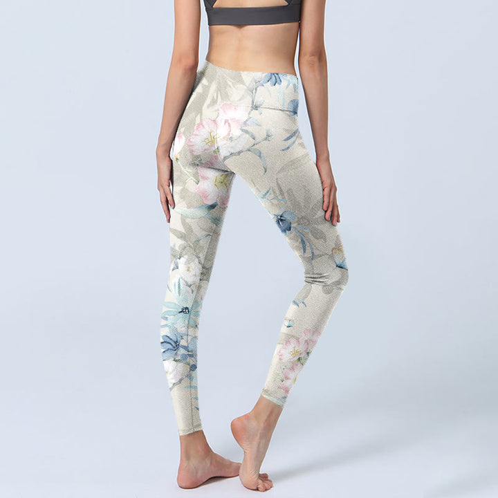 Buddha Stones Kirschblüten Schmetterlinge Print Gym Leggings Damen Yogahose - image 5