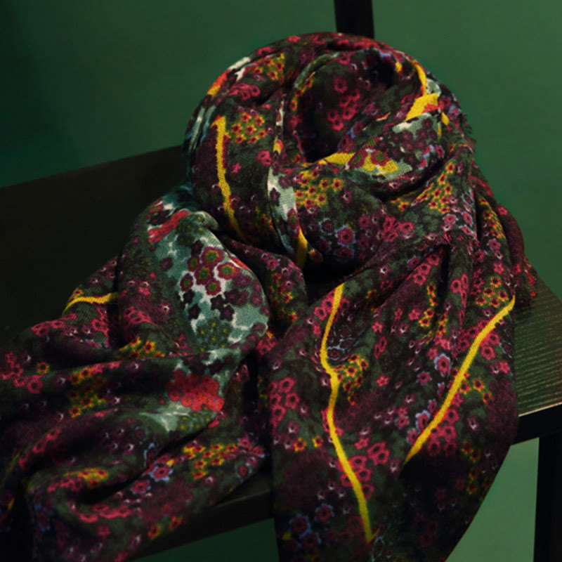 Buddha Stones, tibetischer Vintage-Palast, Ölgemälde, Blumen, Schal, Winter, gemütlicher Reiseschal, Wickeltuch - image 2