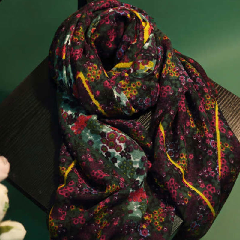 Buddha Stones, tibetischer Vintage-Palast, Ölgemälde, Blumen, Schal, Winter, gemütlicher Reiseschal, Wickeltuch - image 1