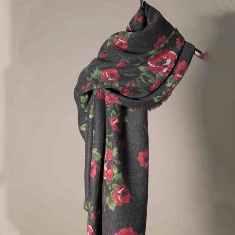 Buddha Stones ​​Tibetische Rose Blume Garten Schal Herbst Winter gemütliche Schal wickeln  - image 7