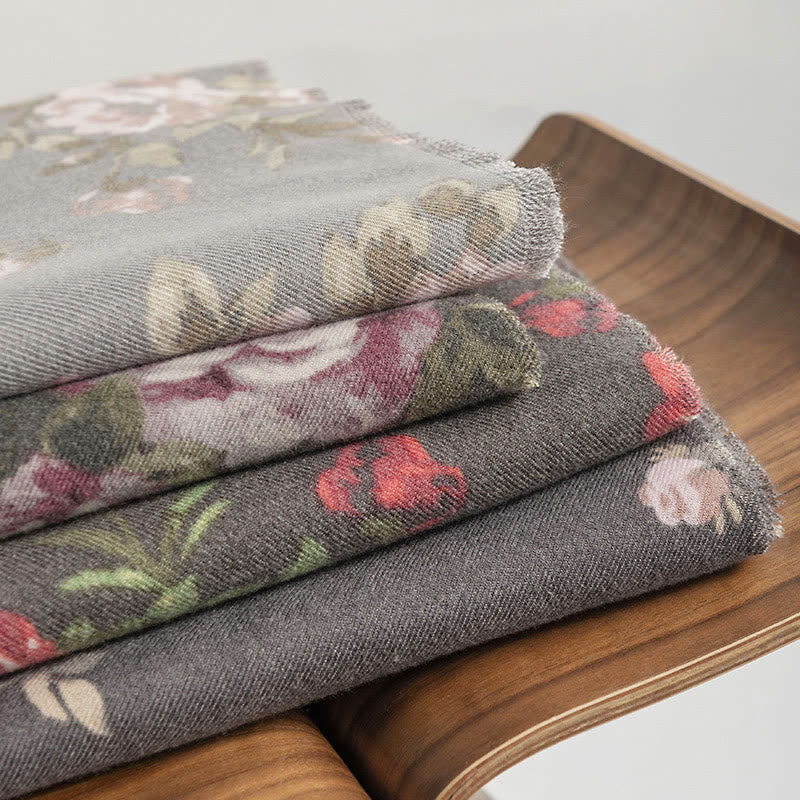 Buddha Stones ​​Tibetische Rose Blume Garten Schal Herbst Winter gemütliche Schal wickeln  - image 1