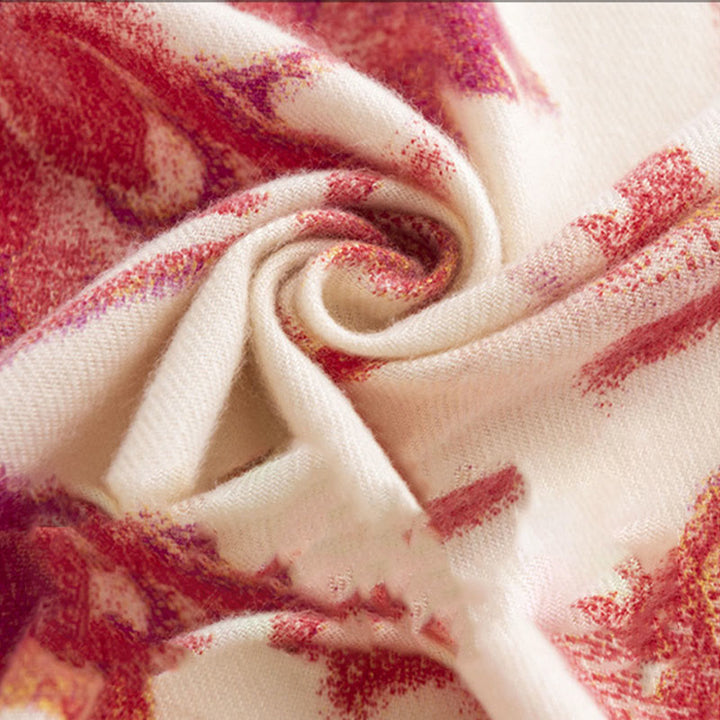 Buddha Stones, tibetischer roter Blumendruck, Schal, Herbst/Winter, weicher, warmer Schal, Wickeltuch - image 12