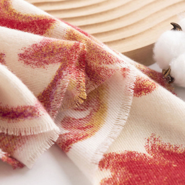 Buddha Stones, tibetischer roter Blumendruck, Schal, Herbst/Winter, weicher, warmer Schal, Wickeltuch - image 15