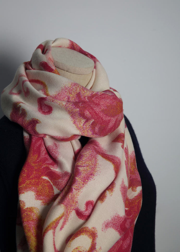 Buddha Stones, tibetischer roter Blumendruck, Schal, Herbst/Winter, weicher, warmer Schal, Wickeltuch - image 8