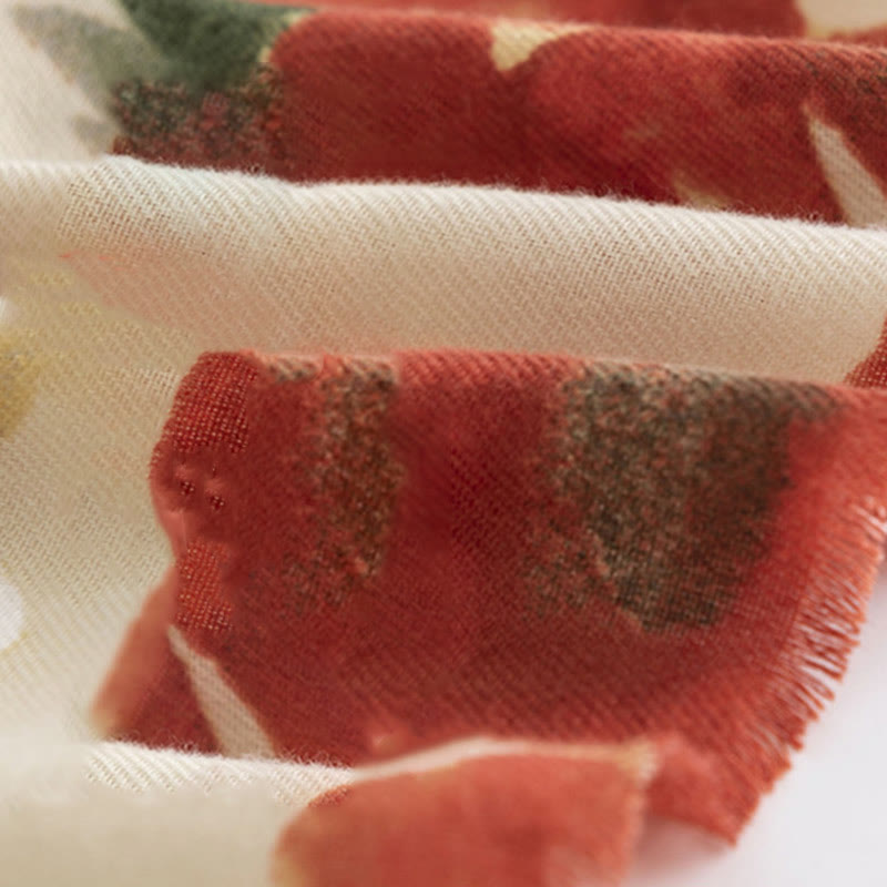 Buddha Stones, tibetisch-chinesisch, Retro-Tuschemalerei, Blumendruck, Schal, Herbst/Winter, gemütlicher warmer Schal, Wickeltuch - image 7