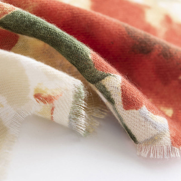 Buddha Stones, tibetisch-chinesisch, Retro-Tuschemalerei, Blumendruck, Schal, Herbst/Winter, gemütlicher warmer Schal, Wickeltuch - image 8