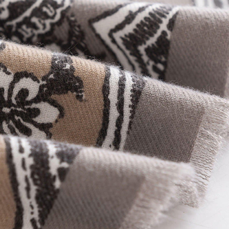 Buddha Stones, tibetischer ethnischer Blumendruck, Schal, Herbst/Winter, weicher, warmer Schal, Wickeltuch - image 7