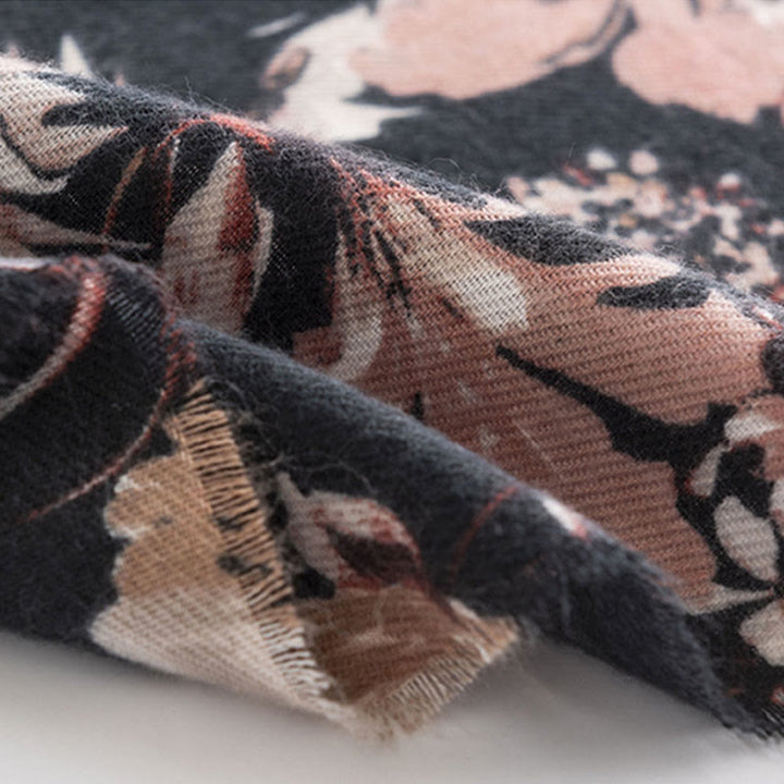 Buddha Stones Tibetischer blühender Chrysanthemum-Rose-Blumendruck-Schal Herbst-Winter-weicher warmer Schal-Wickeltuch - image 8