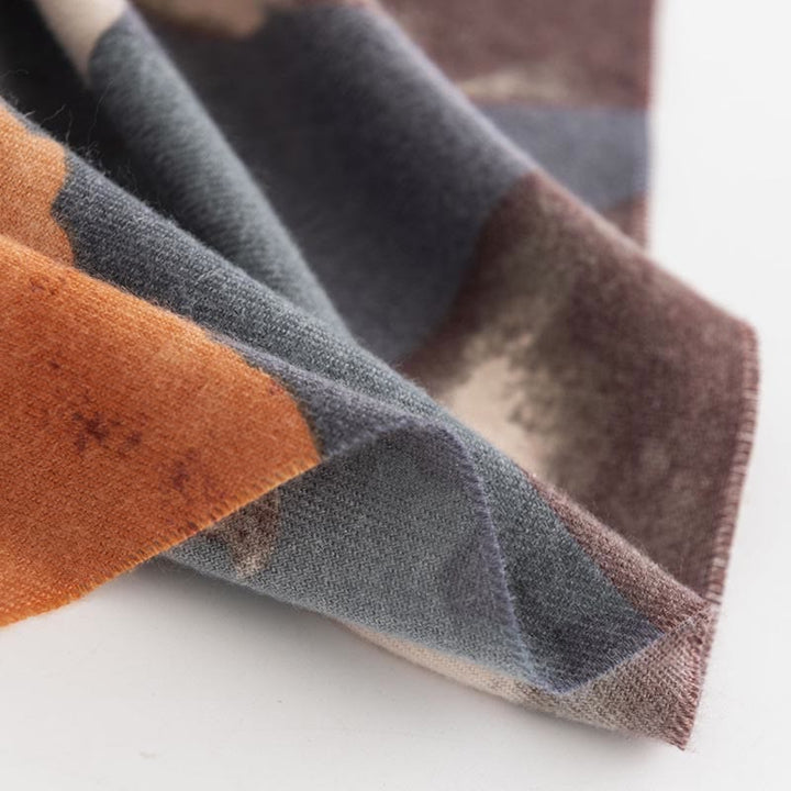 Buddha Stones ​​Tibetischer Schal Künstlerischer Stil Hibiskus Syriacus Print Herbst Winter Gemütlicher warmer Schal Wickelschal - image 7