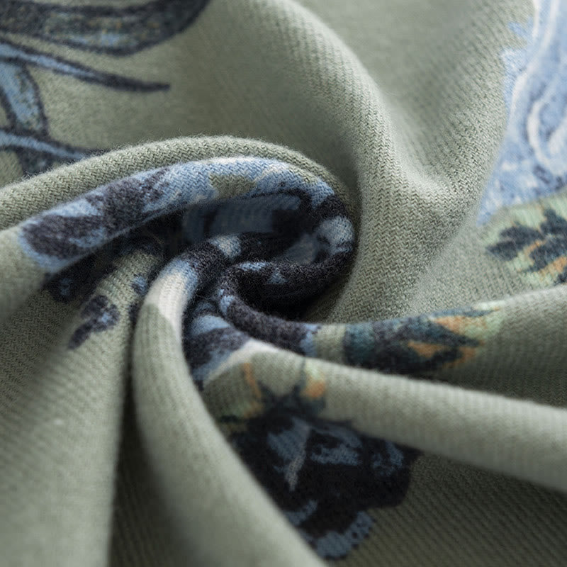 Buddha Stones, tibetischer Schal, Garten-Stil, Rosen-Blumendruck, Herbst/Winter, weicher, warmer Schal - image 5