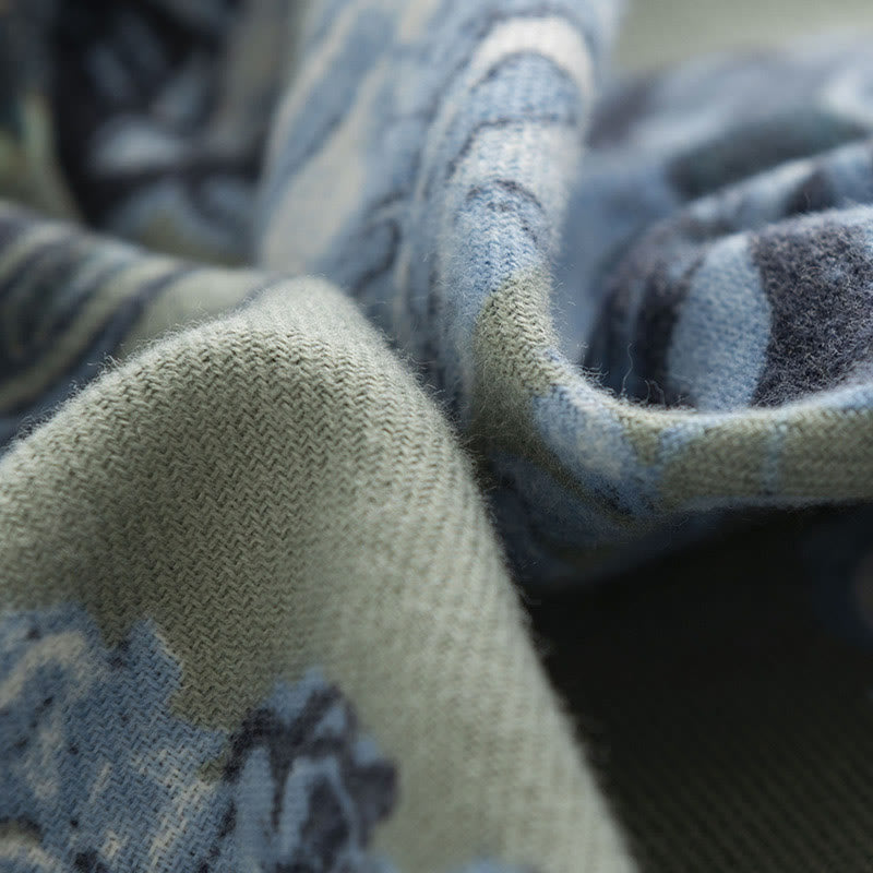 Buddha Stones, tibetischer Schal, Garten-Stil, Rosen-Blumendruck, Herbst/Winter, weicher, warmer Schal - image 4