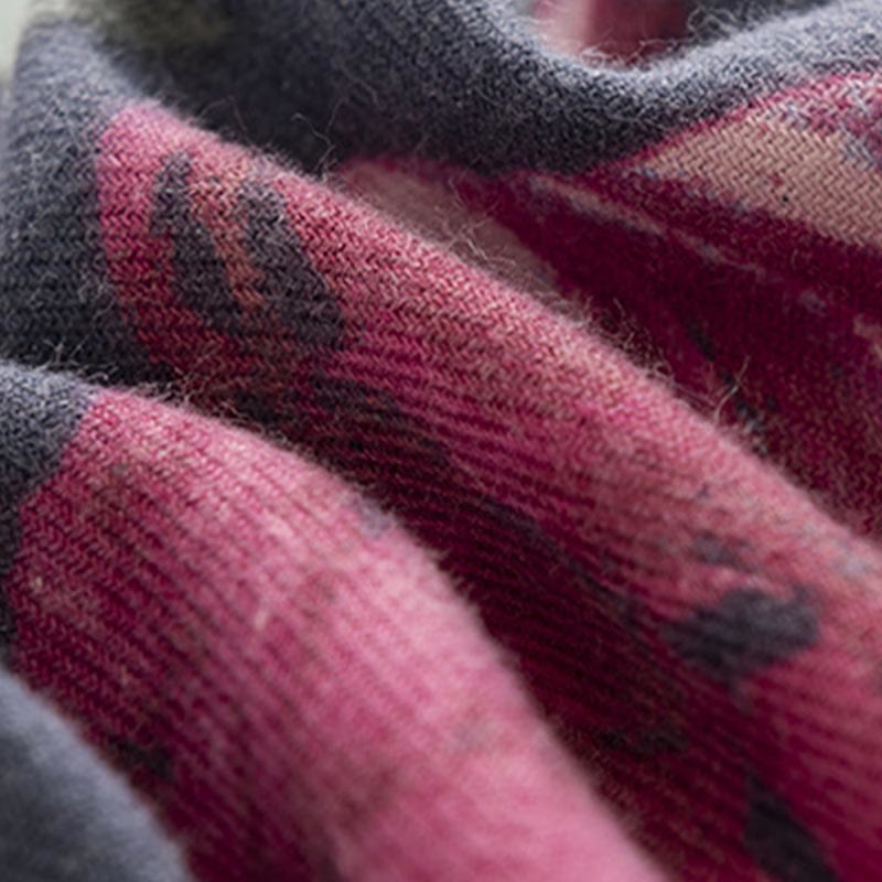 Buddha Stones Tibetischer Schal Eleganter Blumendruck Herbst Winter Weicher warmer Schal Wickelschal - image 10