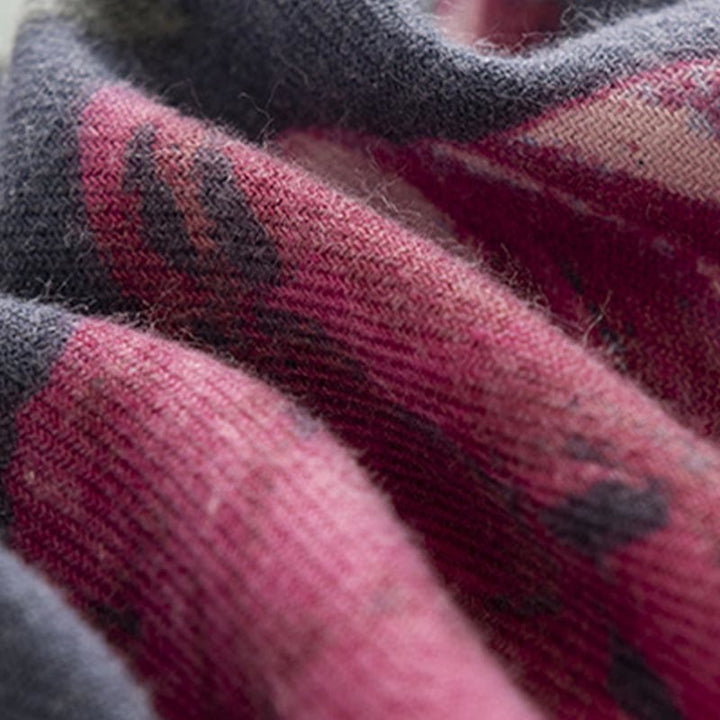 Buddha Stones Tibetischer Schal Eleganter Blumendruck Herbst Winter Weicher warmer Schal Wickelschal - image 10