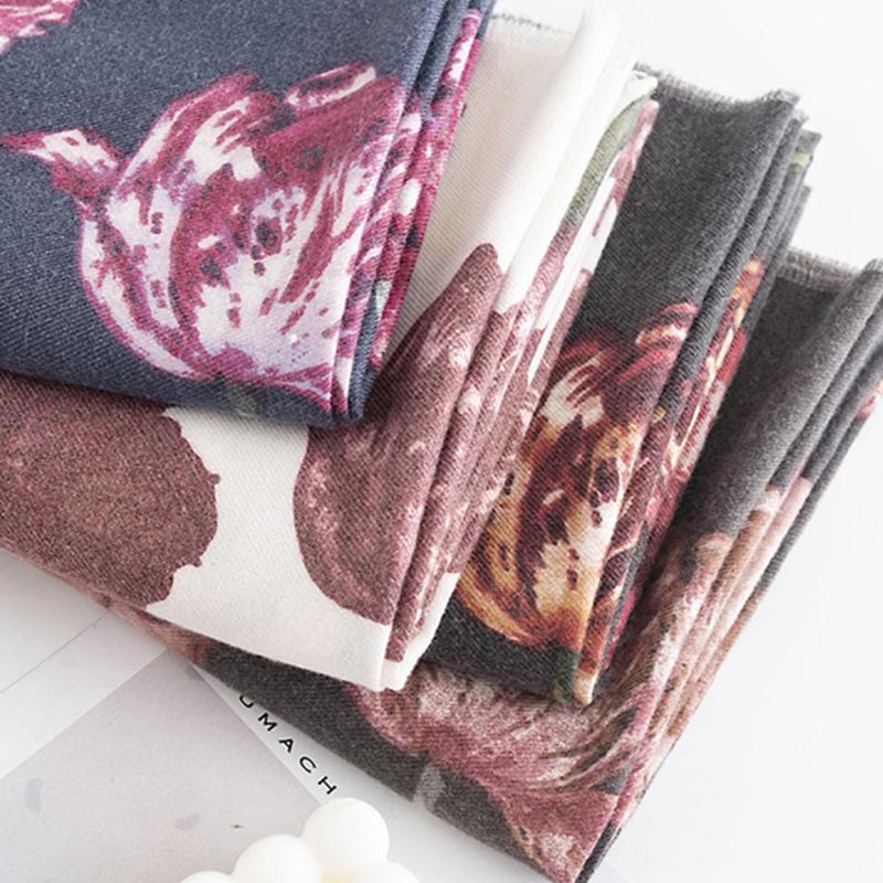 Buddha Stones Tibetischer Schal Eleganter Blumendruck Herbst Winter Weicher warmer Schal Wickelschal - image 14