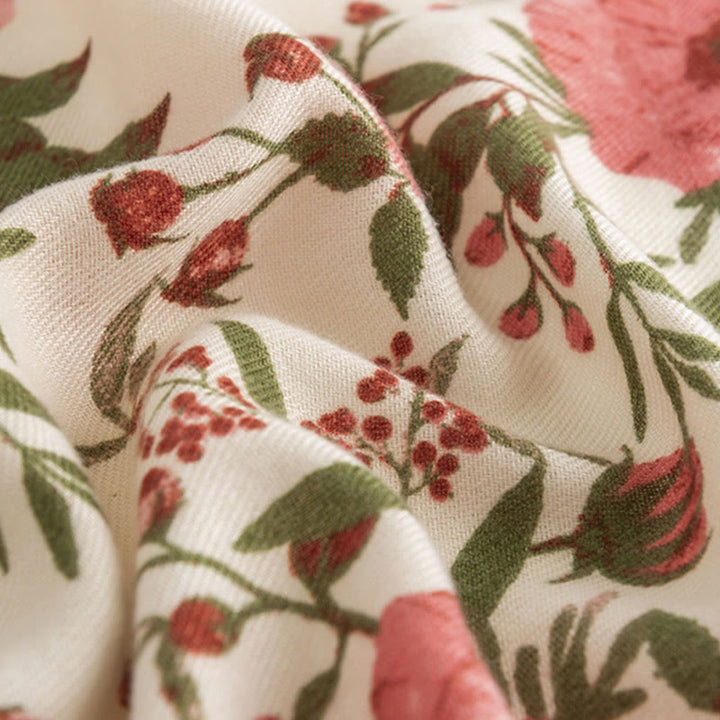 Tibetischer Schal mit Buddha Stones, eleganter, süßer Stil, großer Blumen-/Blatt-Druck, weicher, warmer Schal, Wickeltuch - image 5