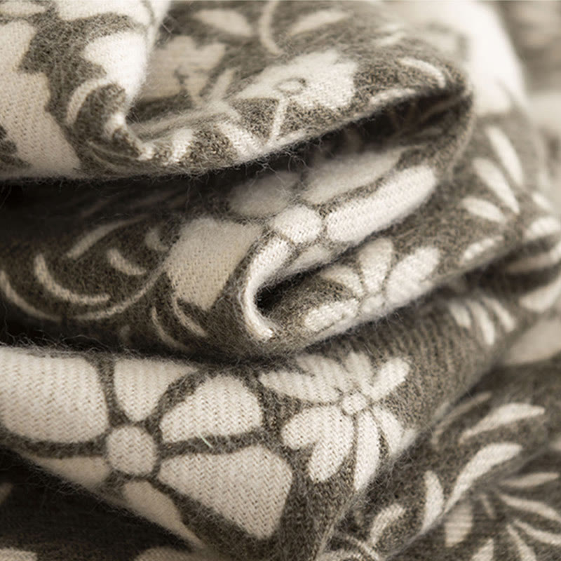 Tibetischer Schal mit Buddha Stones, frischem Gänseblümchen-Druck, weicher, warmer Reiseschal, Wickeltuch für den Herbst und Winter - image 5