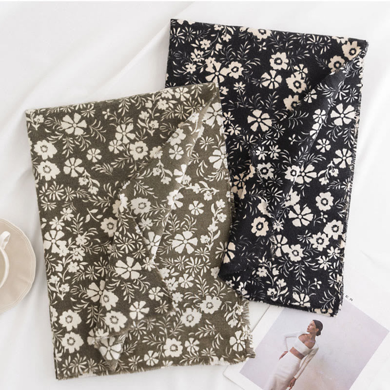 Tibetischer Schal mit Buddha Stones, frischem Gänseblümchen-Druck, weicher, warmer Reiseschal, Wickeltuch für den Herbst und Winter - image 1