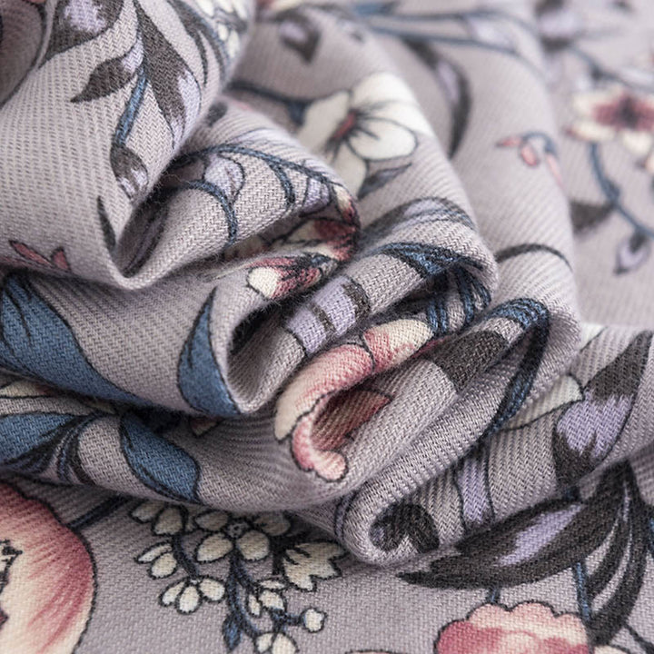 Buddha Stones Tibetischer Schal Retro Blühende Kamelie Japonica Druck Herbst Winter Weicher warmer Schal Wickelschal - image 3