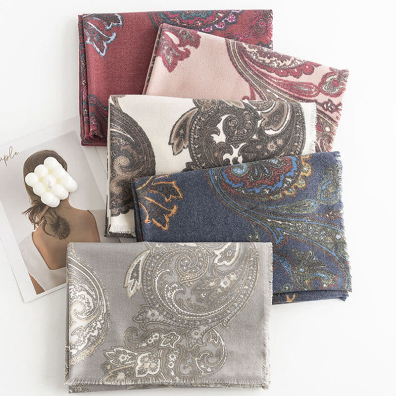 Buddha Stones, tibetischer Paisley-Druck, Schal, Herbst/Winter, weicher, warmer Schal, Wickeltuch