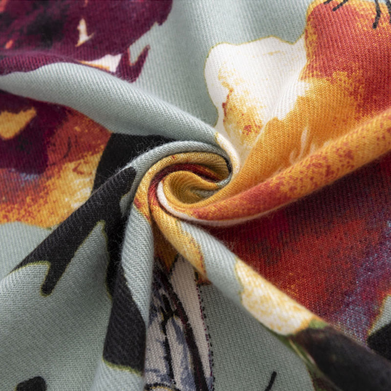 Buddha Stones, tibetischer, bunter Schmetterlings-Blumendruck, Schal für Herbst und Winter, weicher, warmer Schal - image 6