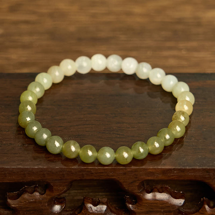 Armband aus Hetian-Jade mit Farbverlauf und Buddha Stones